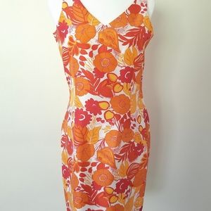 Vintage Bob Mackie - Sz 6p orange Red Silk Dress